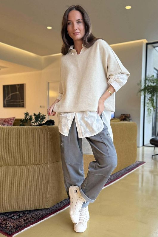 Anine Soft Touch Zip Jogger Washed Grey